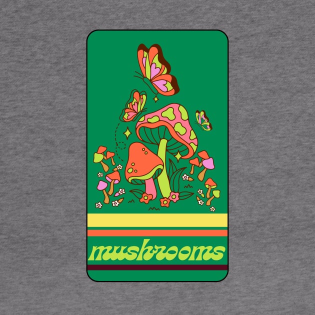 Fun Graphic Mushroom Tee by Blue Raccoon Creative